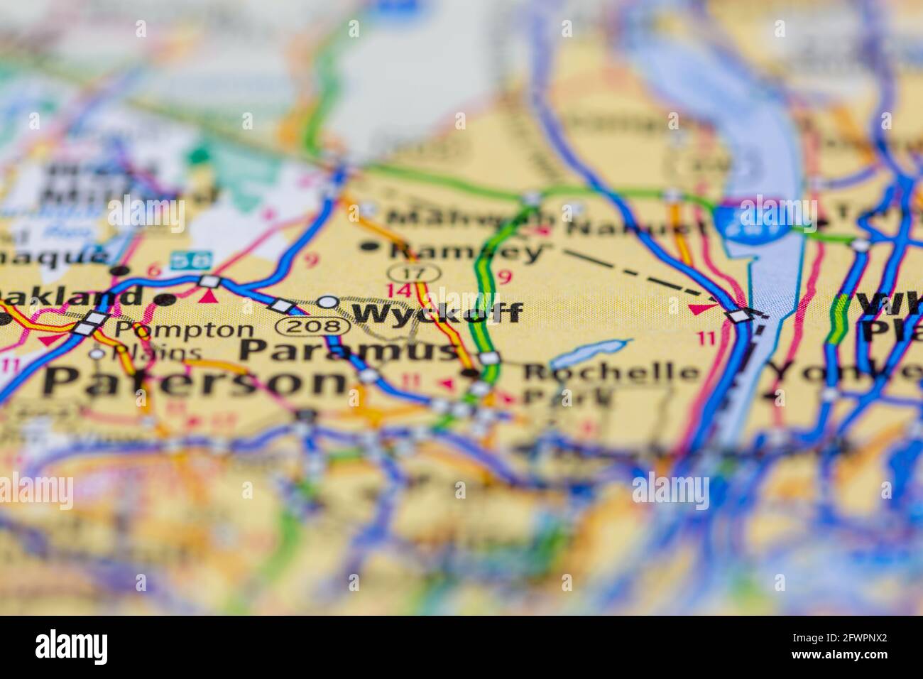 Wyckoff su una mappa immagini e fotografie stock ad alta risoluzione