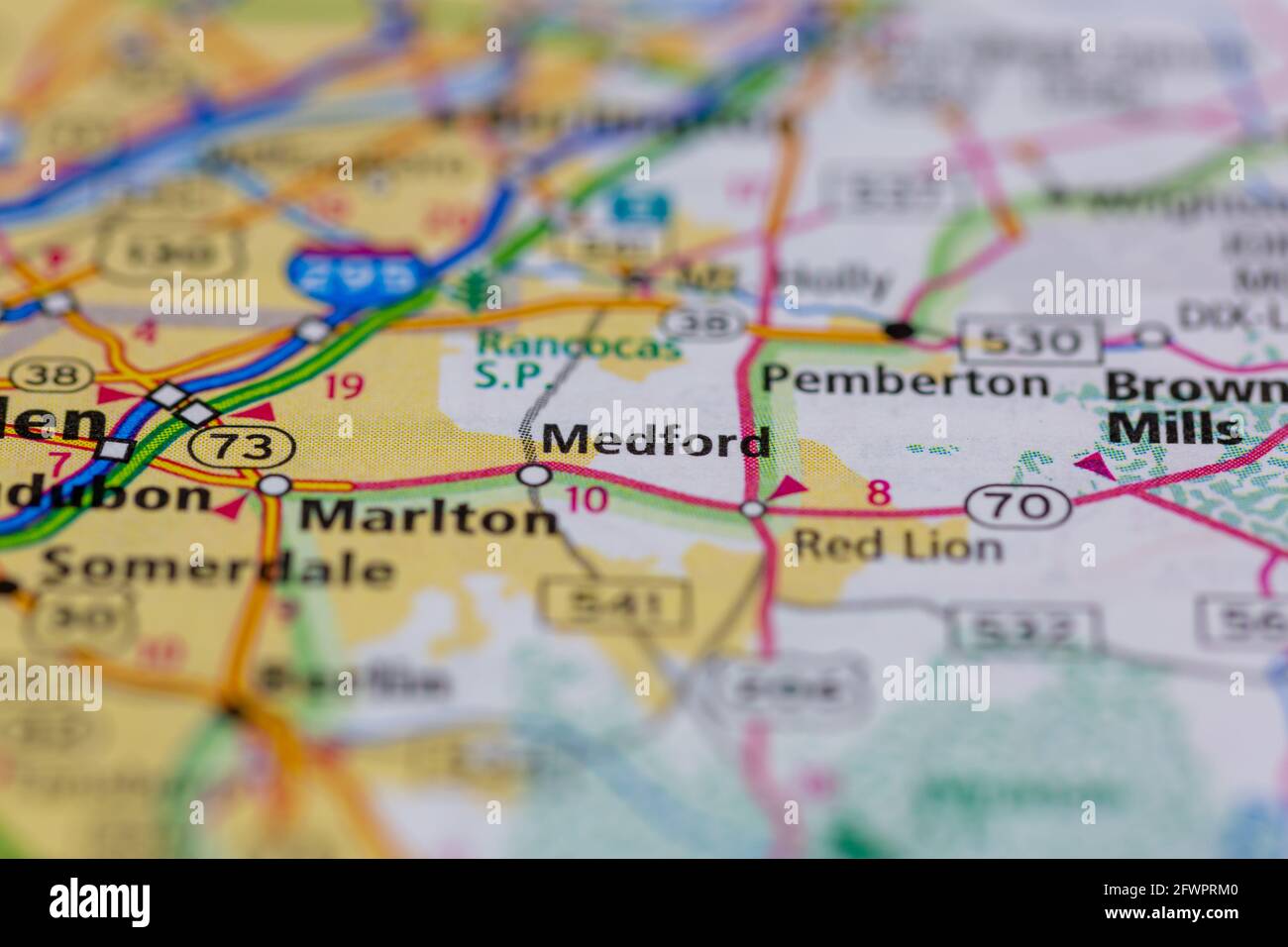 Medford New Jersey USA mostrato su una mappa geografica o. mappa stradale Foto Stock
