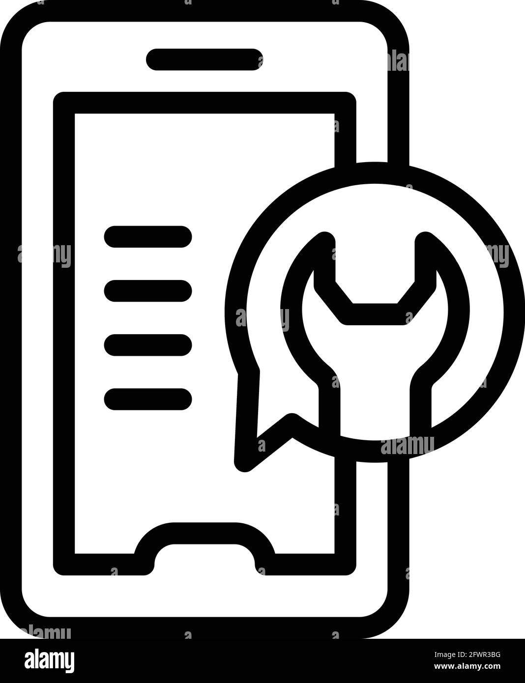 Icona di servizio per gli ordini di riparazione. Icona vettoriale del servizio Ordine di riparazione per il web design isolata su sfondo bianco Illustrazione Vettoriale