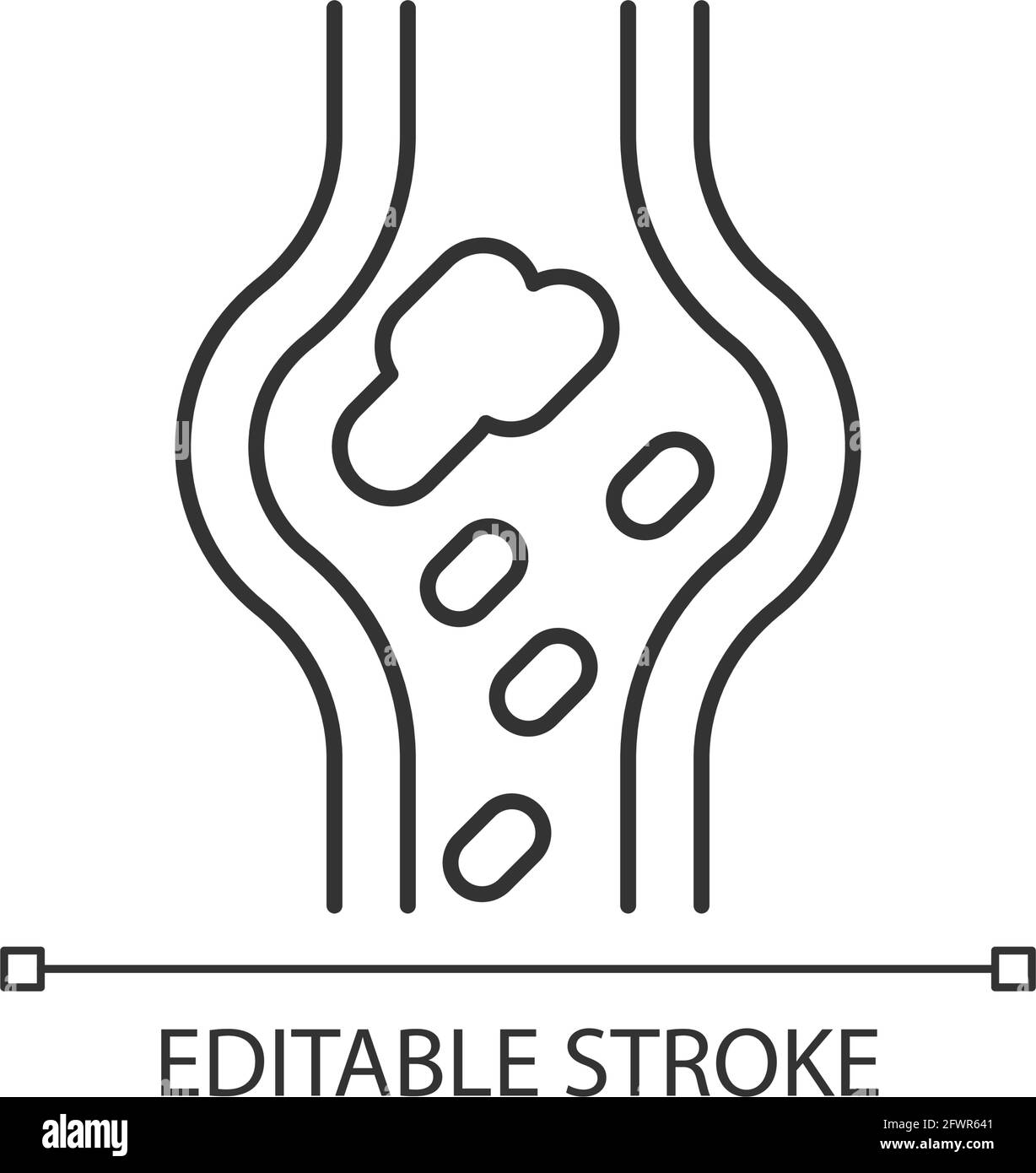 Icona lineare coaguli di sangue Illustrazione Vettoriale