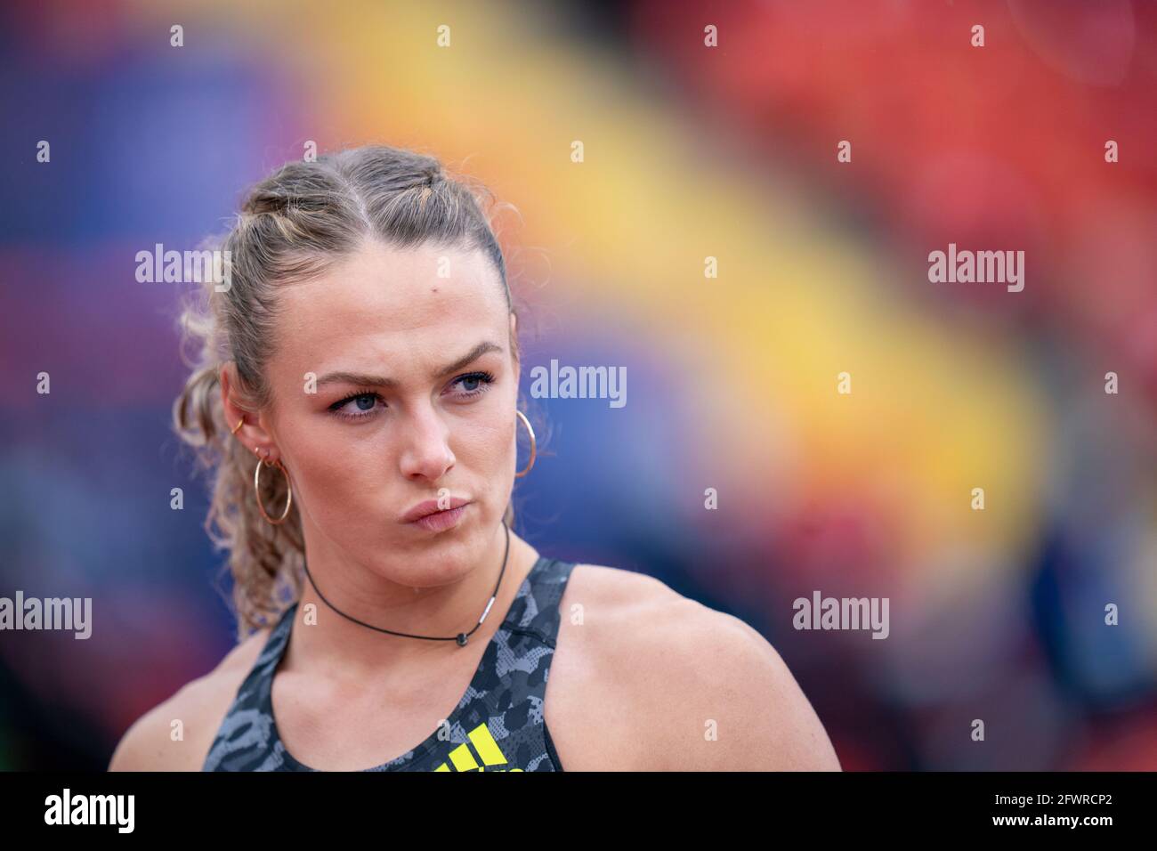 23 maggio 2021; Gateshead International Stadium, Gateshead, Tyne and Wear, Inghilterra; Muller Diamond League Grand Prix Athletics, Gateshead; Lieke Klaver prima dei 400m delle donne Foto Stock