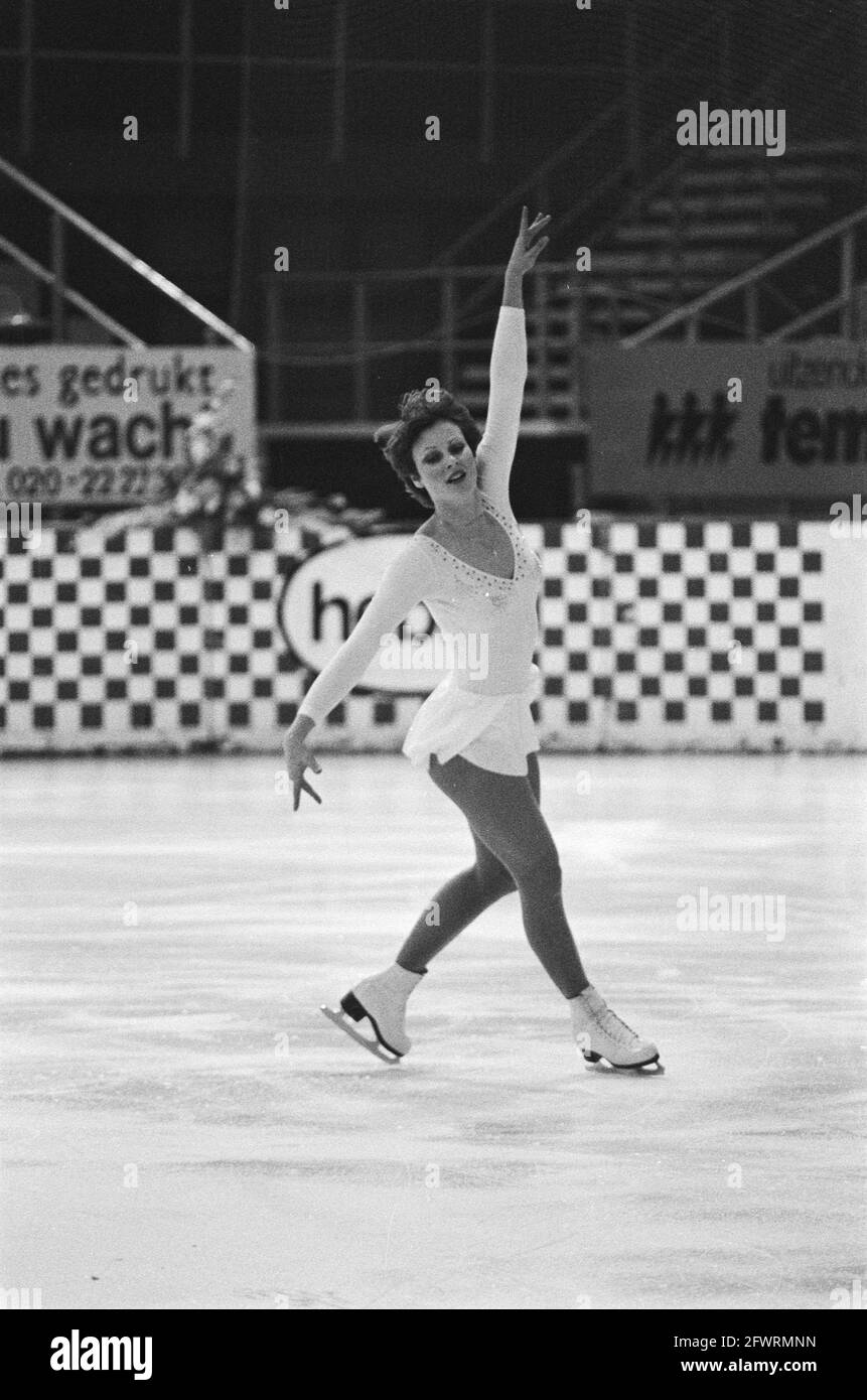 Campionato olandese pattinaggio di figura; Astrid Jansen in de Wal in azione durante l'esercizio libero, 13 gennaio 1979, CAMPIONATI, pattinaggio di figura, Esercizi, Paesi Bassi, foto agenzia stampa del XX secolo, notizie da ricordare, documentario, fotografia storica 1945-1990, storie visive, Storia umana del XX secolo, che cattura momenti nel tempo Foto Stock