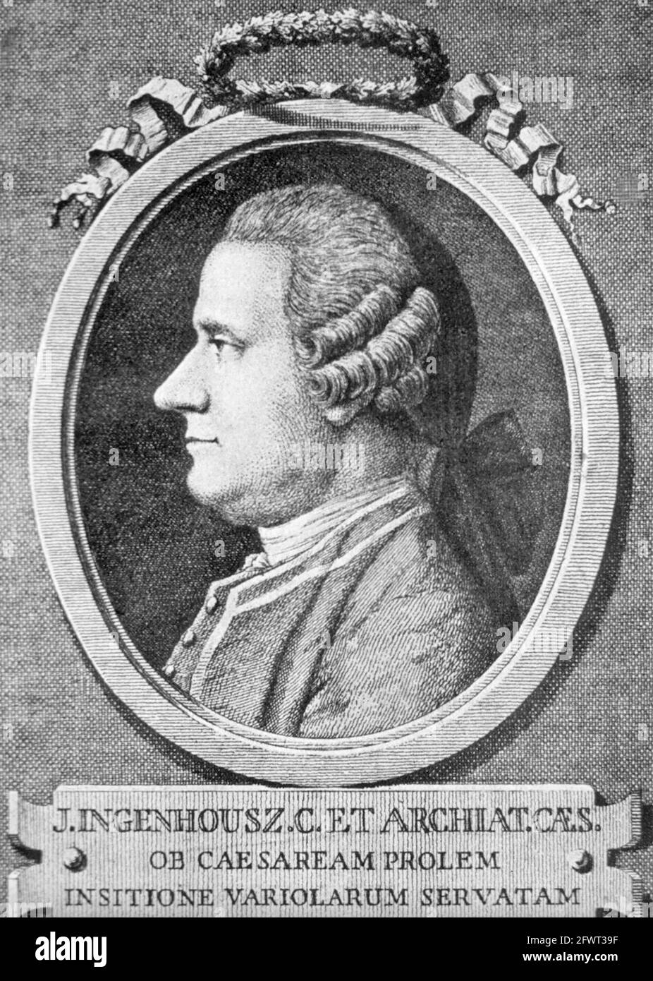 JAN INGENHOUSZ (1730-1799) chimico, biologo e fisiologo olandese che scoprì la fotosintesi Foto Stock