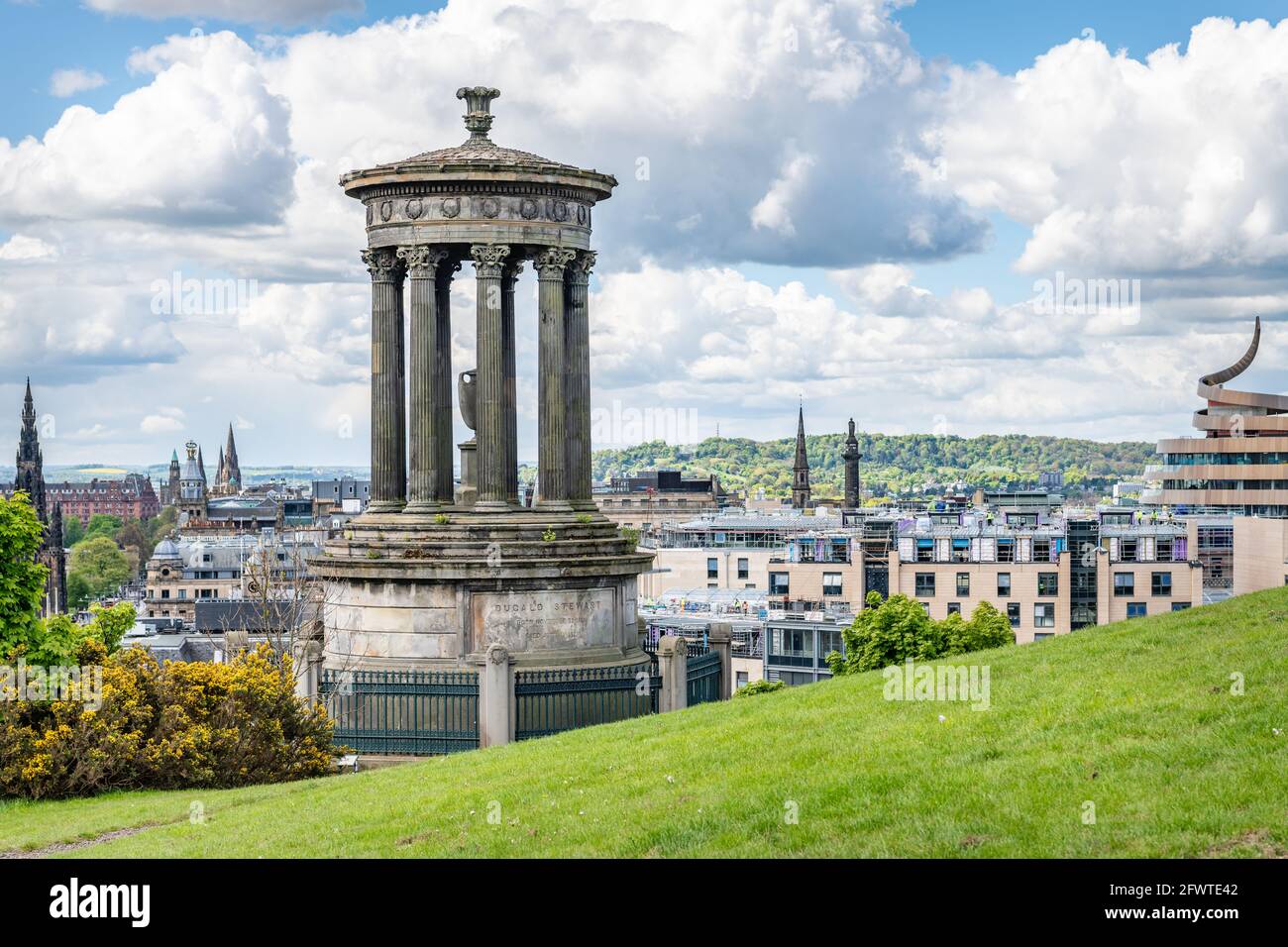 Monumento a Dugald Stewart su Carlton Hill Edimburgo, Scozia Foto Stock