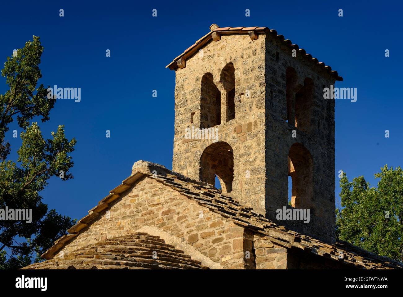 Sant Sadurní de Rotters Hermitage, vicino a Borredà (Berguedà, Catalogna, Spagna, Pirenei) ESP: Ermita de Sant Sadurní de Rotters, cerca de Borredà Foto Stock