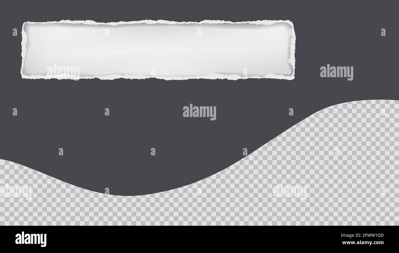 La composizione del foro quadrato in carta grigio scuro con i bordi strappati e l'ombra morbida è sullo sfondo. Illustrazione vettoriale Illustrazione Vettoriale