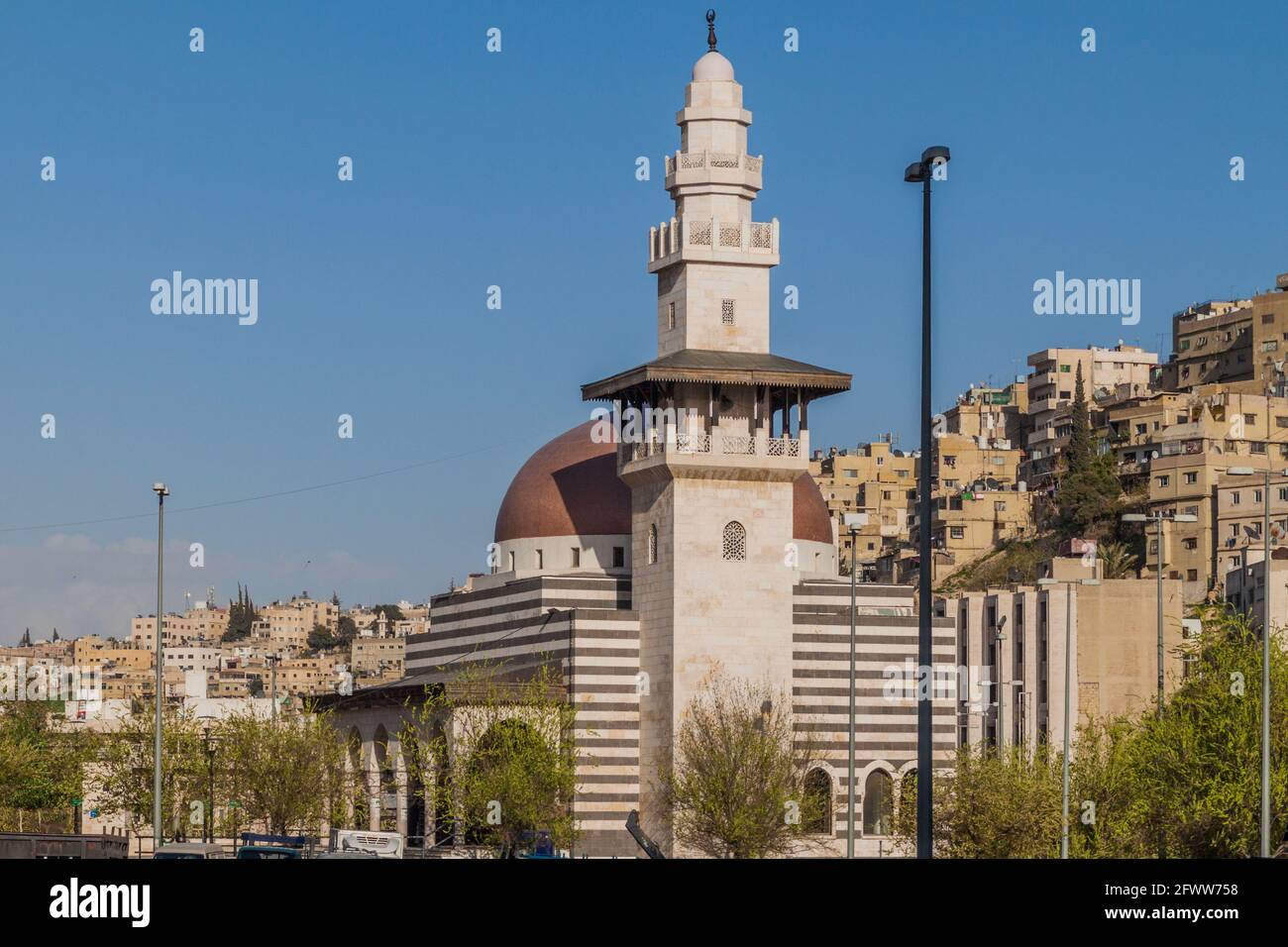 Moschea Raghadan nel centro di Amman, Giordania Foto Stock