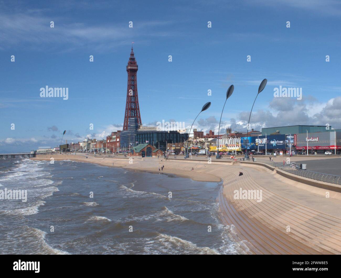 Blackpool Vedi la facciata con la torre Foto Stock