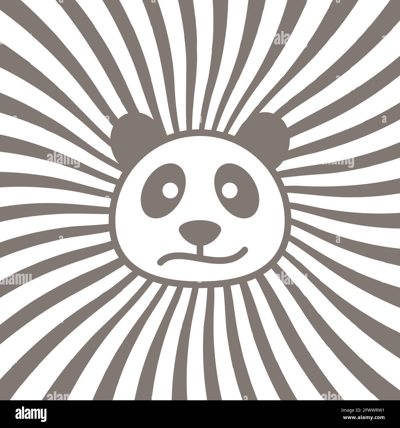 immagine vettoriale flatdesign con logo panda Illustrazione Vettoriale