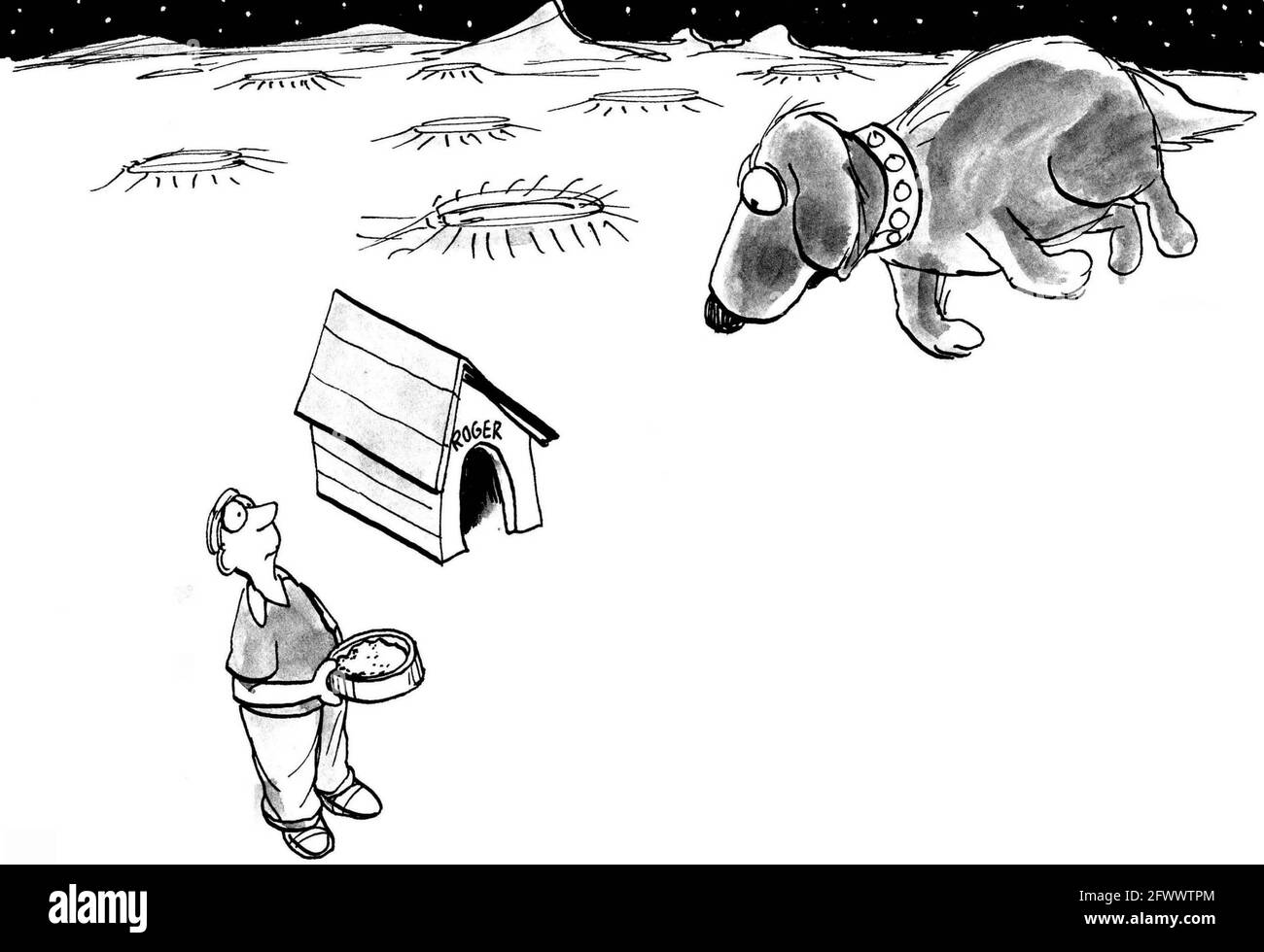 Su Marte un cane può entrare in orbita quando salta per il cibo. Foto Stock