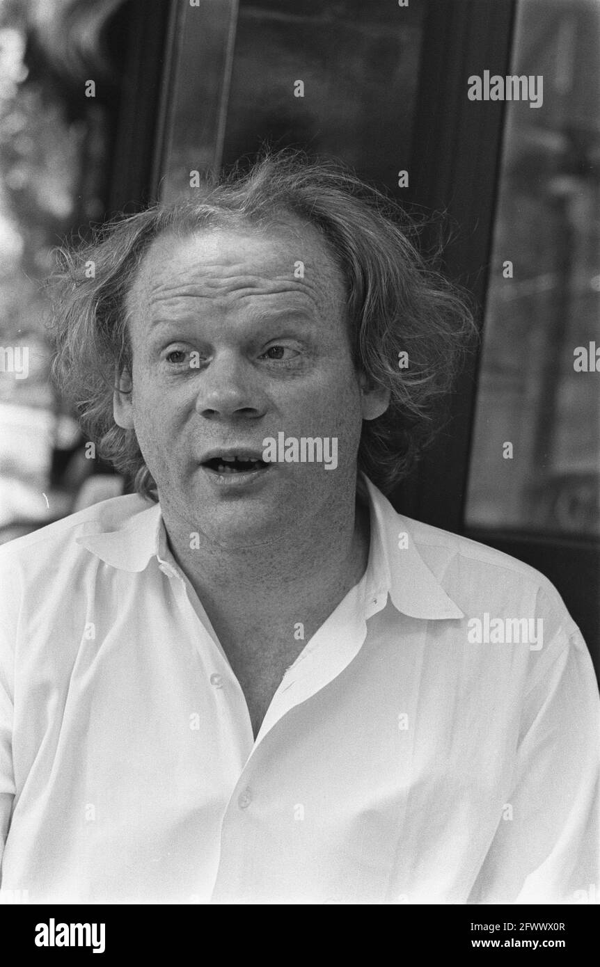 Incarico Utrechts Nieuwsblad, Guido Lauwaert, attore belga, titolo, 3 giugno, 1982, attori, Paesi Bassi, foto agenzia stampa del XX secolo, notizie da ricordare, documentario, fotografia storica 1945-1990, storie visive, Storia umana del XX secolo, che cattura momenti nel tempo Foto Stock