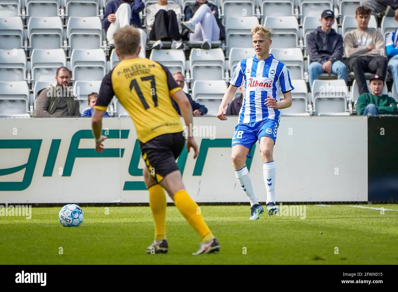 Odense, Danimarca. 24 maggio 2021. Christian Vestergaard (28) di OB visto durante la 3F Superliga match tra Odense Boldklub e AC Horsens al Nature Energy Park di Odense. (Photo Credit: Gonzales Photo/Alamy Live News Foto Stock