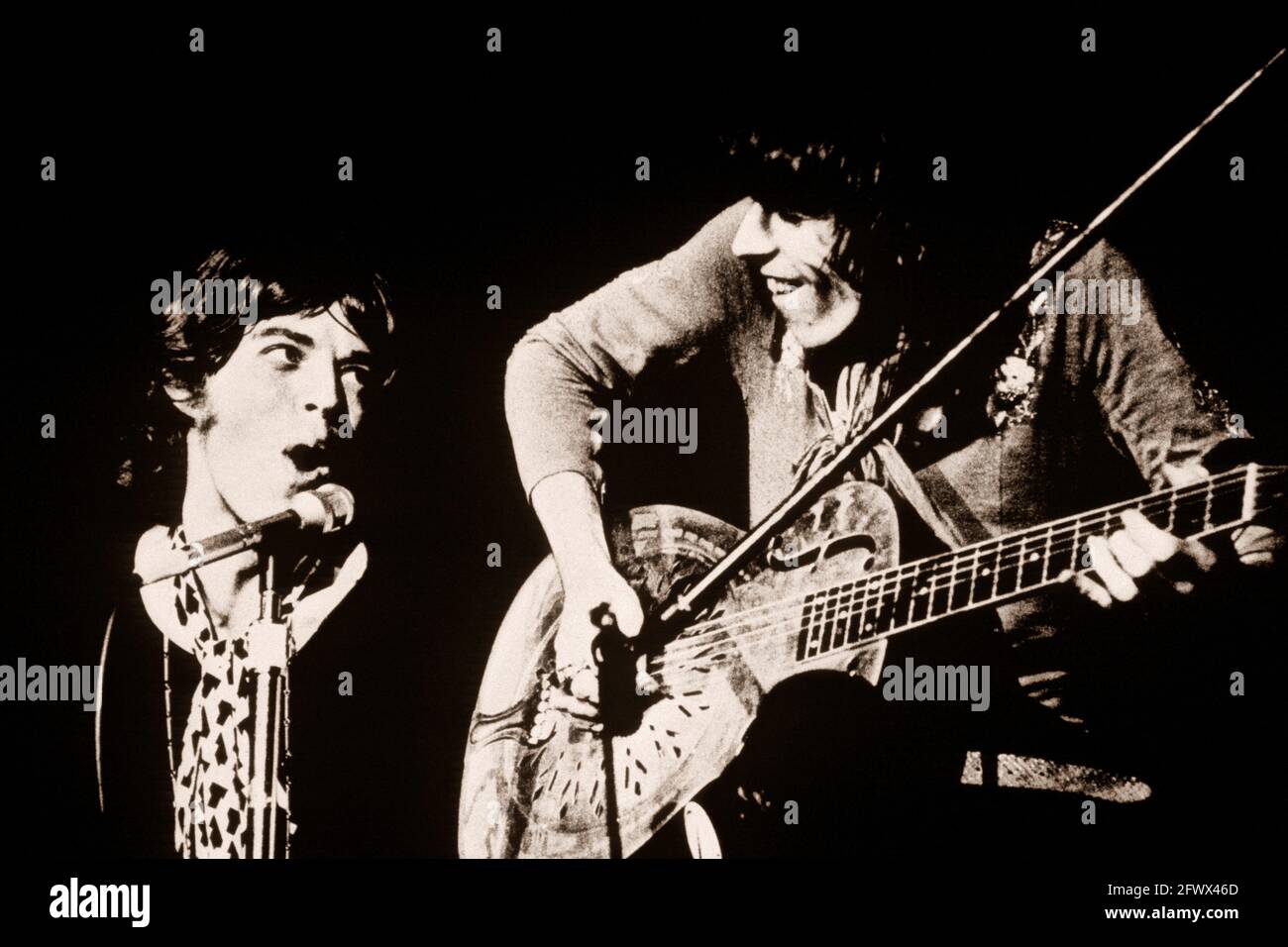 Mick Jagger e Keith Richards Duet; 8 novembre 1969 Foto Stock