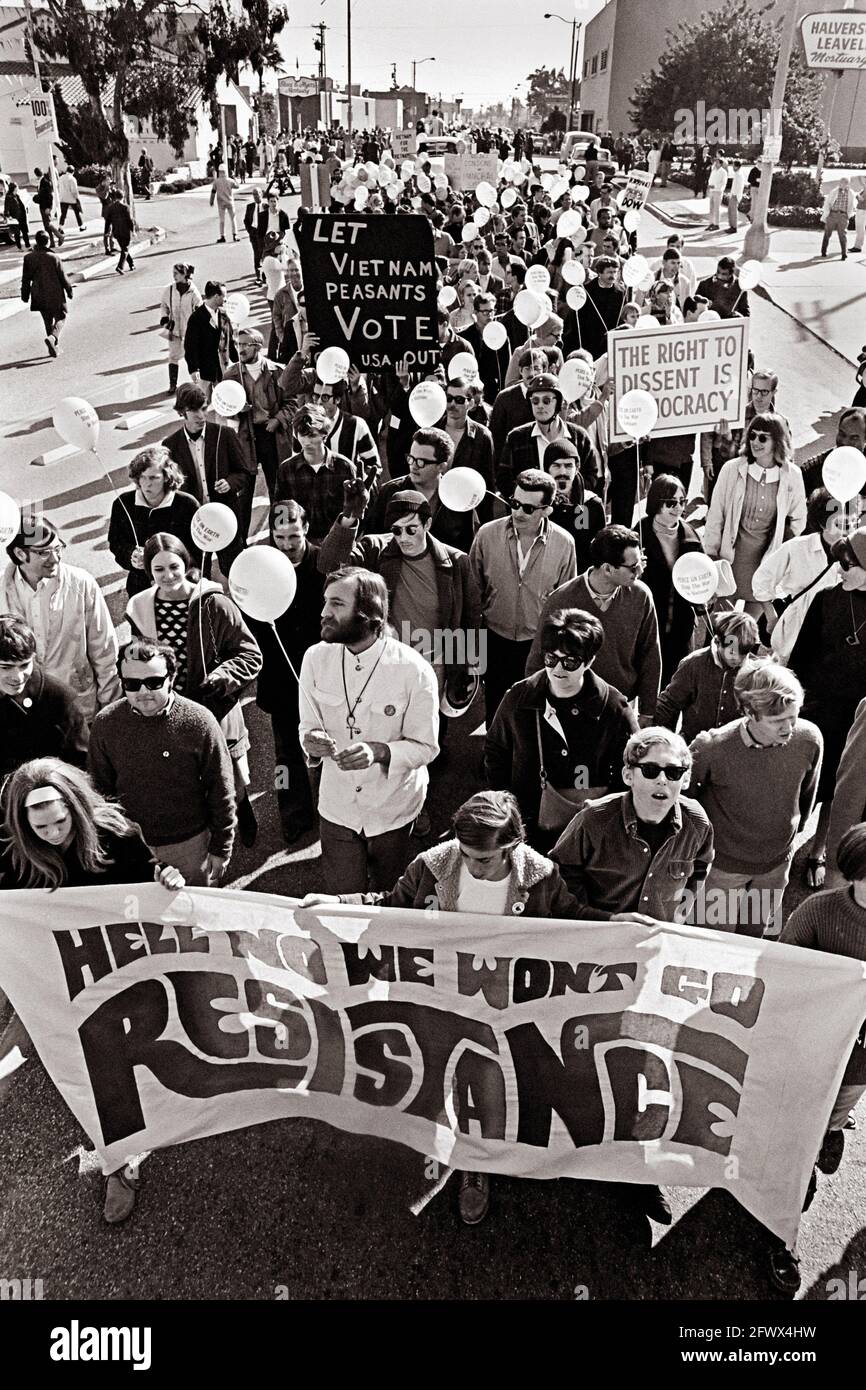Protesta della guerra anti-Vietnam a Torrance Foto Stock