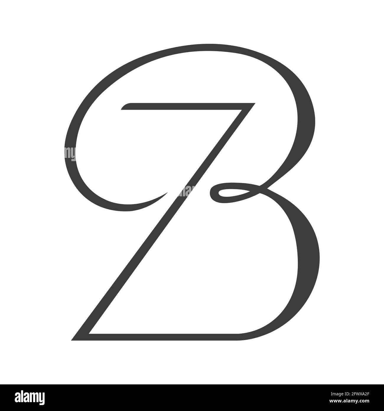 Lettere alfabetiche iniziali Logo monogramma BZ, ZB, Z e B. Illustrazione Vettoriale