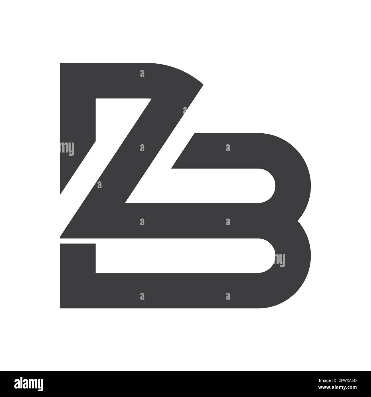 Lettere alfabetiche iniziali Logo monogramma BZ, ZB, Z e B. Illustrazione Vettoriale