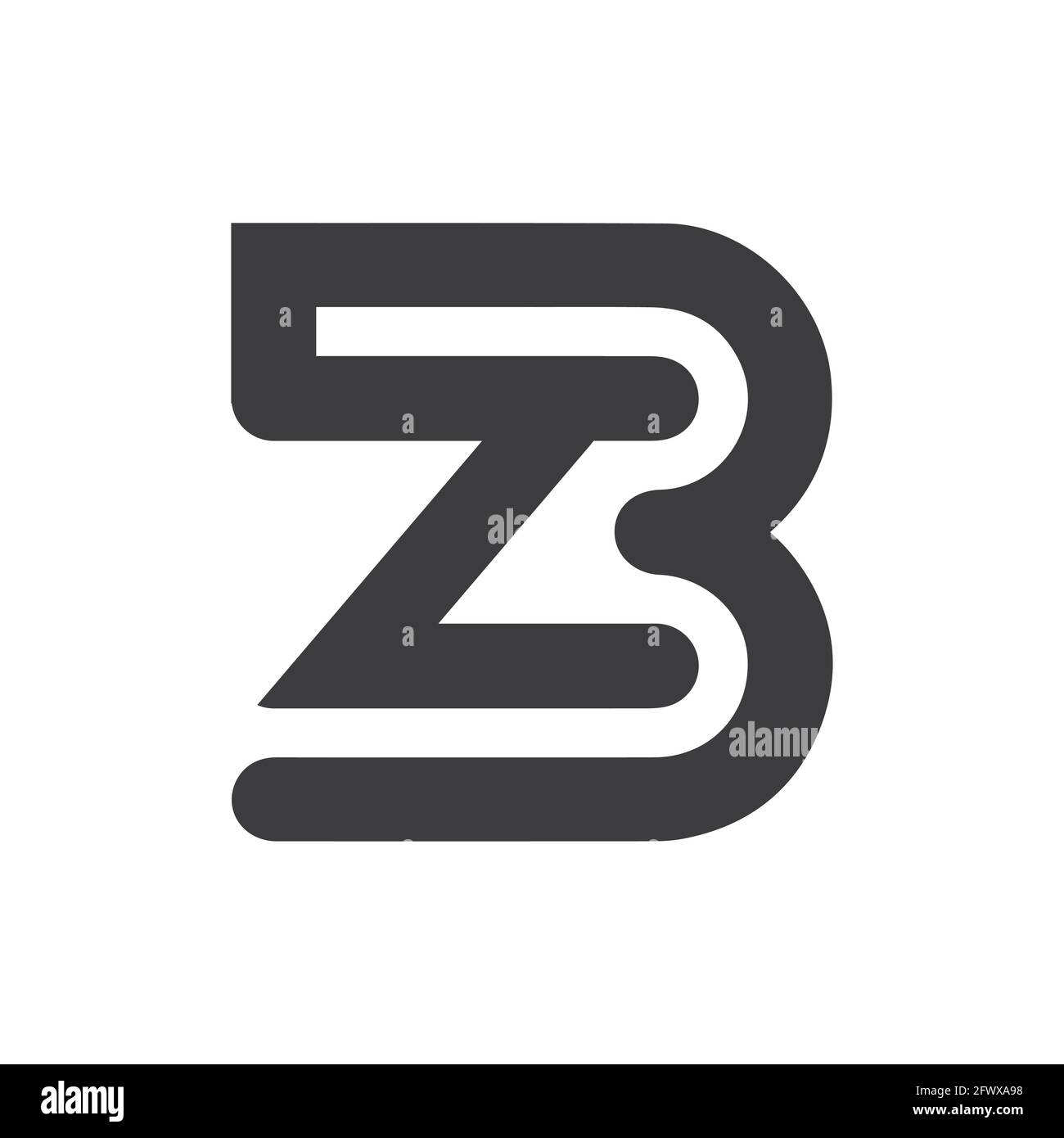 Lettere alfabetiche iniziali Logo monogramma BZ, ZB, Z e B. Illustrazione Vettoriale