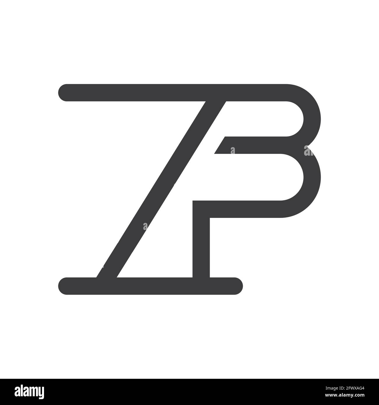Lettere alfabetiche iniziali Logo monogramma BZ, ZB, Z e B. Illustrazione Vettoriale