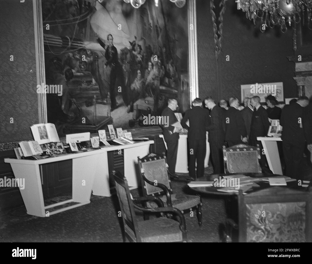 Mostra di apertura a Paleis op de Dam Letteratura su Amsterdam, 22 gennaio 1948, letteratura, mostre, Paesi Bassi, agenc stampa del xx secolo Foto Stock