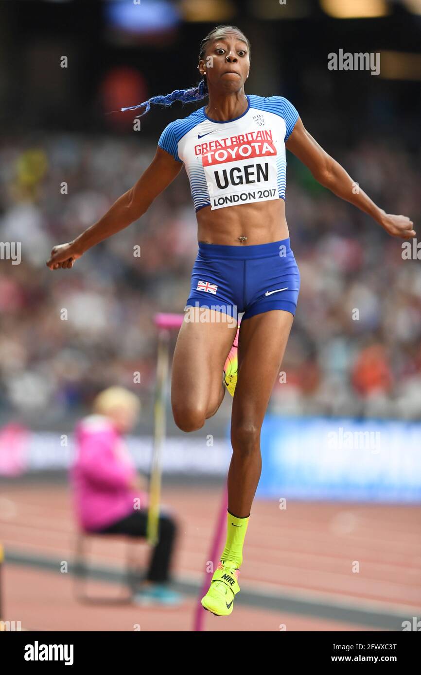 Lorraine Ugen (Gran Bretagna). Donne di salto lungo, finale. Campionato del mondo di atletica IAAF. Londra 2017 Foto Stock