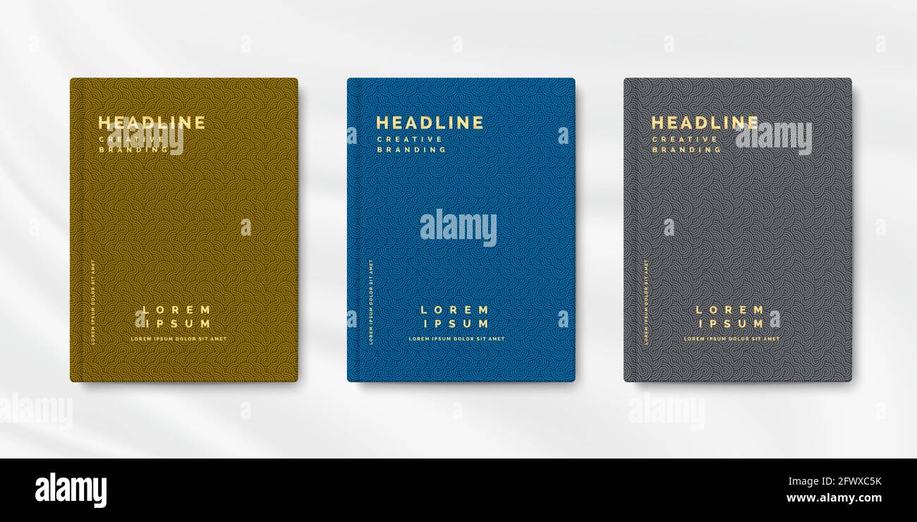 Set di modelli di copertina giapponesi astratti. Sfondo per decorazione, sfondo, album, volantino, rivista.Vector illustration.Eps10 Illustrazione Vettoriale