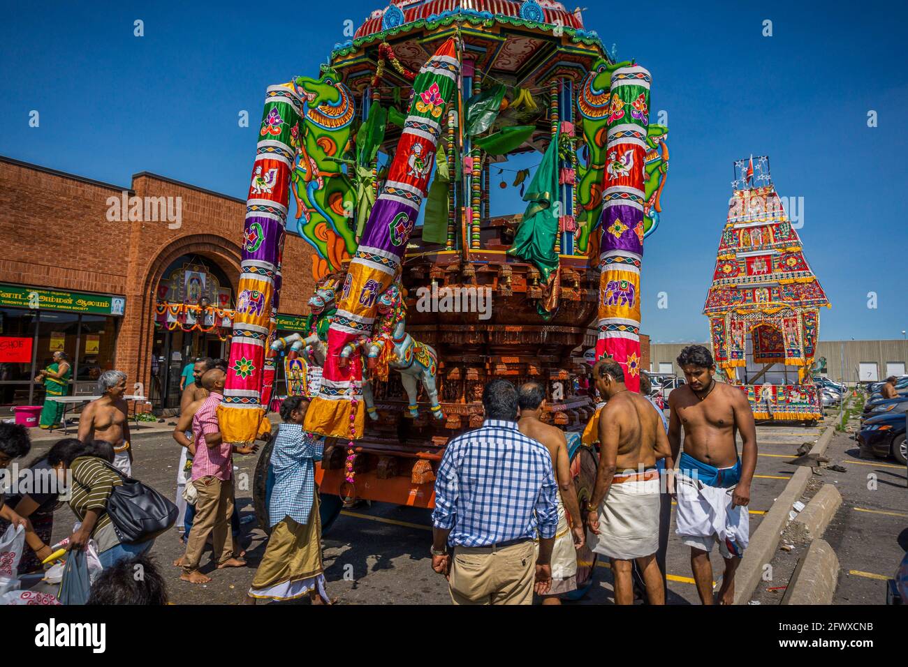 Toronto, Canada, agosto 2015 - Festival annuale di Vinaayagar Chariot celebrato dalla comunità tamil di Toronto Foto Stock