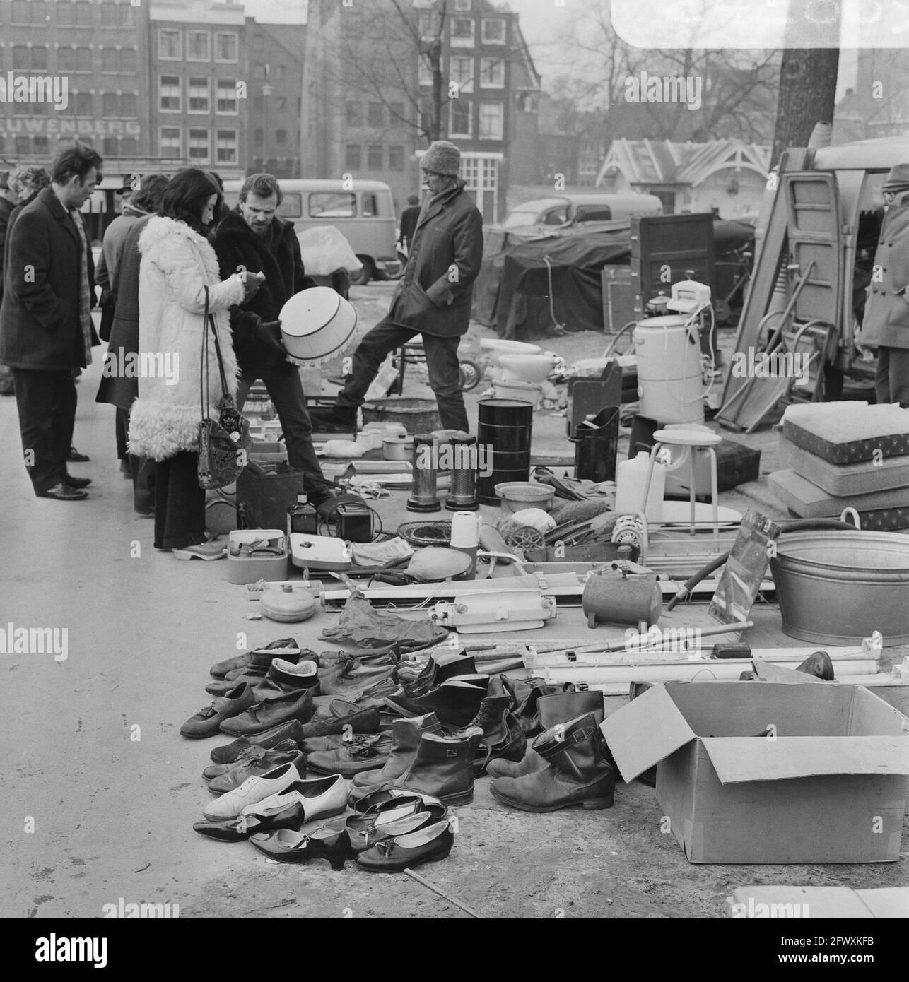 Folla a Waterlooplein, Amsterdam, 20 febbraio 1971, Paesi Bassi, foto agenzia stampa del XX secolo, notizie da ricordare, documentario, storico photogr Foto Stock