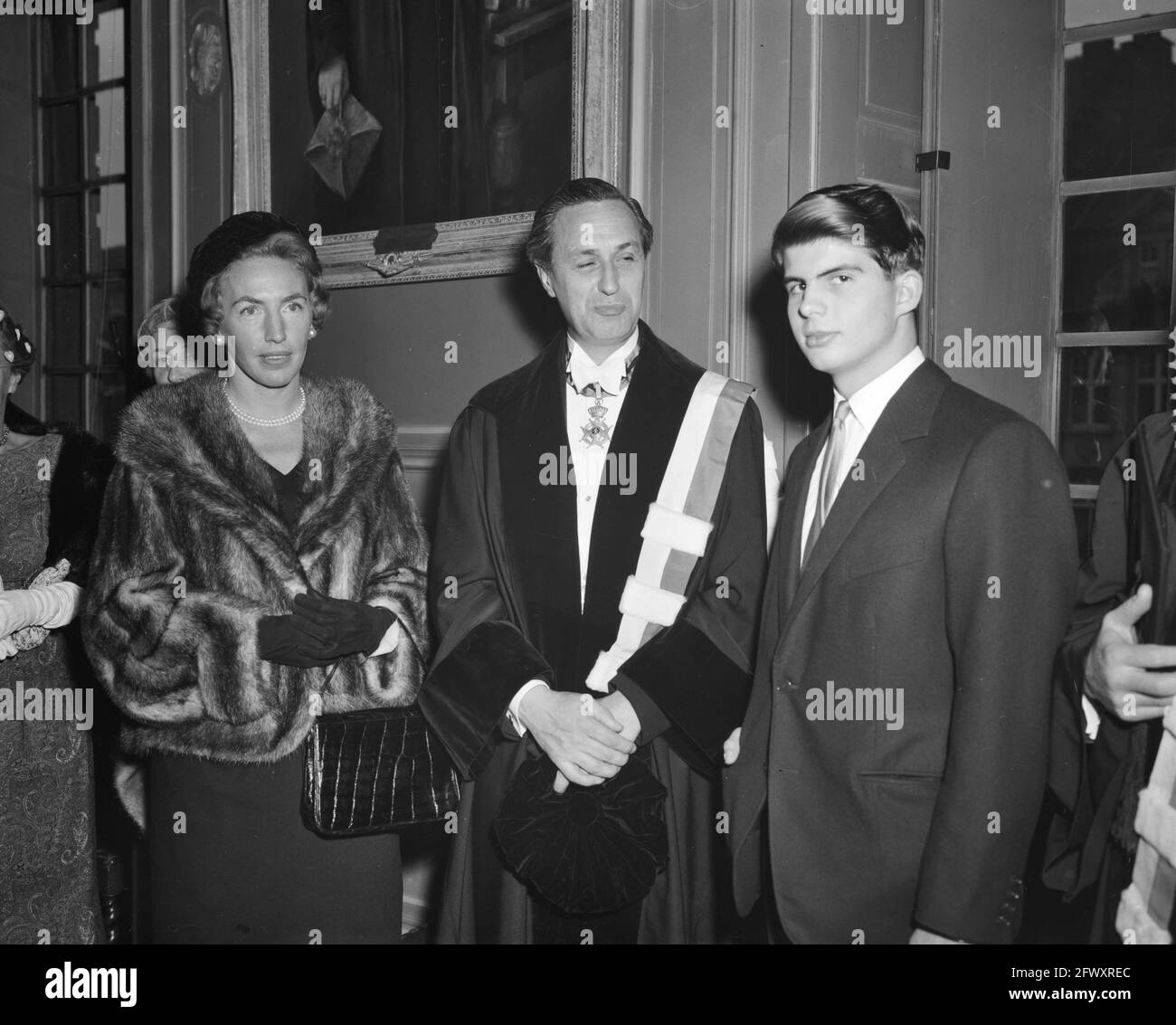 Dottorato onorario del Prof. A. G. Brom a Leuven, 17 novembre 1959, Erepromotions, Paesi Bassi, foto agenzia stampa del xx secolo, notizie a reme Foto Stock