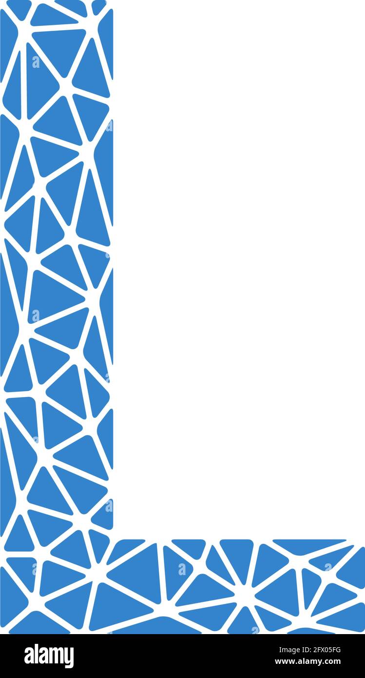 Logo tecnologico moderno della lettera l sotto forma di connessioni digitali, isolato su sfondo bianco. Illustrazione Vettoriale