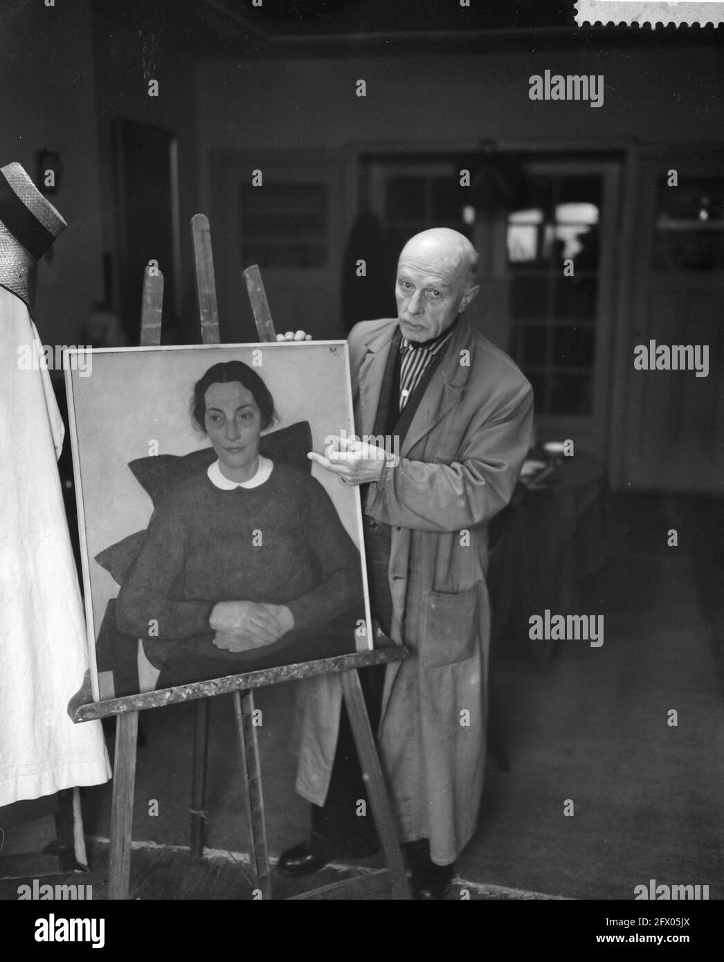 Pittore Henk Meijer che compie 75 anni prossimo 22 dicembre, 9 dicembre 1959, pittori, Paesi Bassi, agenzia stampa del XX secolo foto, notizie da ricordare, documentario, fotografia storica 1945-1990, storie visive, Storia umana del XX secolo, che cattura momenti nel tempo Foto Stock