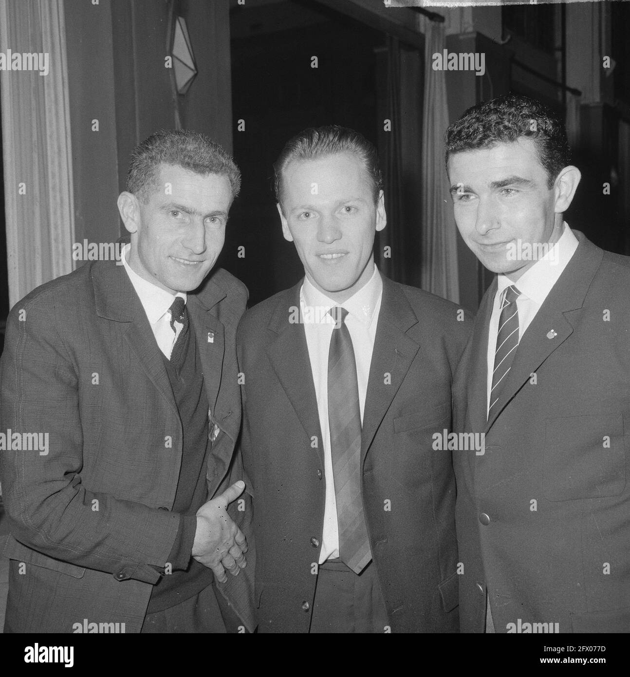 Scholten campione dei Paesi Bassi 1965 frame 71/2 a Groningen, da sinistra a destra Wijnen, Vultink, Scholten, 24 gennaio 1965, champions, Paesi Bassi, foto agenzia stampa del XX secolo, notizie da ricordare, documentario, fotografia storica 1945-1990, storie visive, Storia umana del XX secolo, che cattura momenti nel tempo Foto Stock