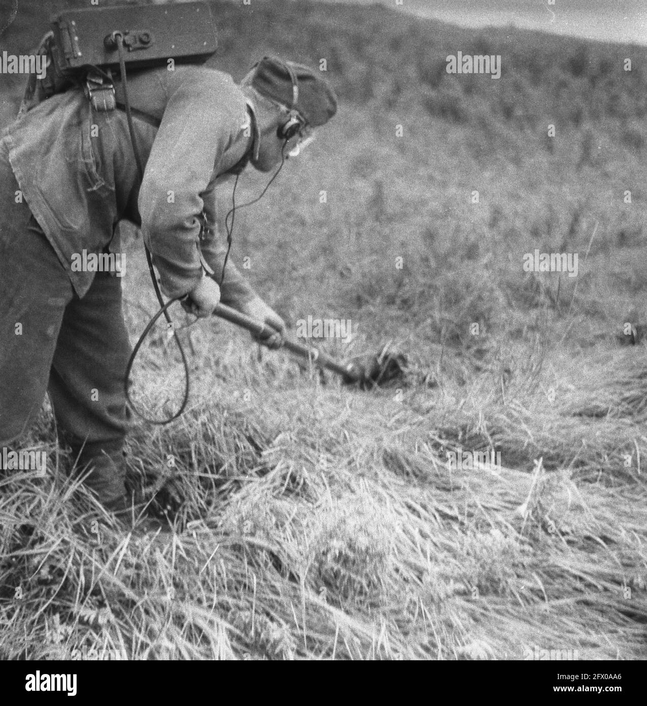 [Serie di mine terrestri sbarbate in Hook of Holland], agosto 1945, mine terrestri, sdoganamento, seconda guerra mondiale, Ricostruzione, Paesi Bassi, foto agenzia stampa del XX secolo, notizie da ricordare, documentario, fotografia storica 1945-1990, storie visive, Storia umana del XX secolo, che cattura momenti nel tempo Foto Stock