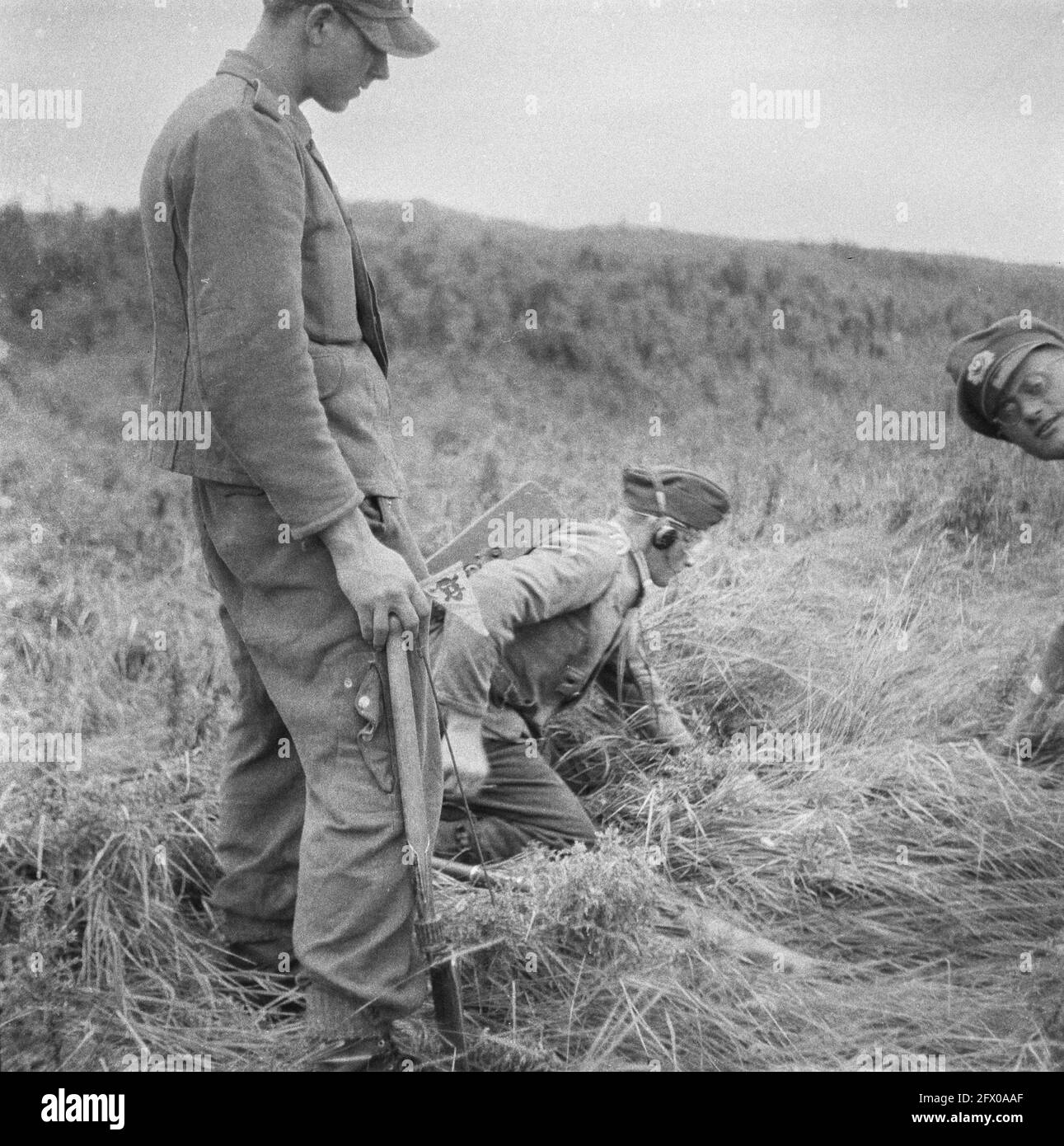 [Serie di mine terrestri sbarbate in Hook of Holland], agosto 1945, mine terrestri, sdoganamento, seconda guerra mondiale, Ricostruzione, Paesi Bassi, foto agenzia stampa del XX secolo, notizie da ricordare, documentario, fotografia storica 1945-1990, storie visive, Storia umana del XX secolo, che cattura momenti nel tempo Foto Stock