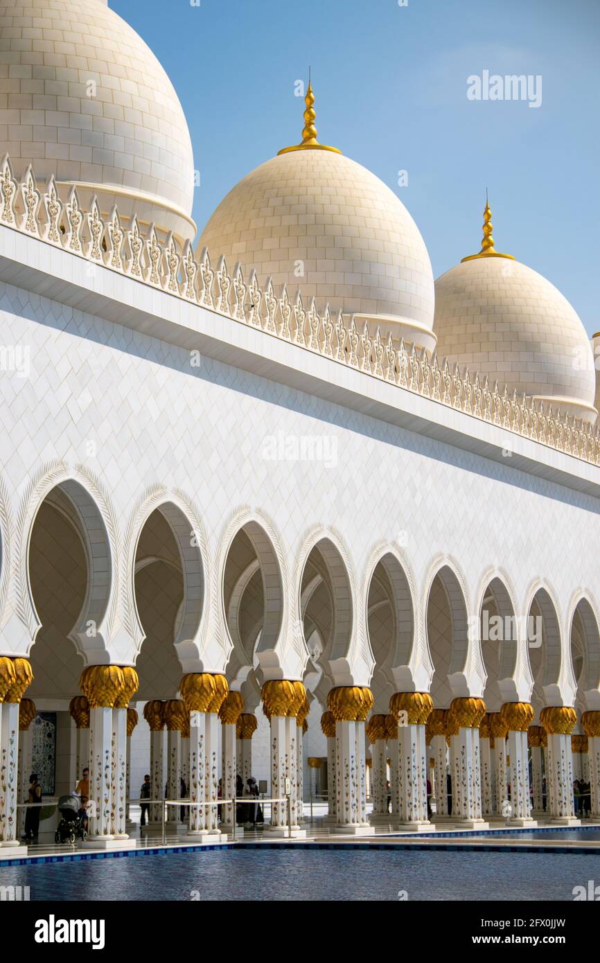 Moschea di Abu dhabi Foto Stock