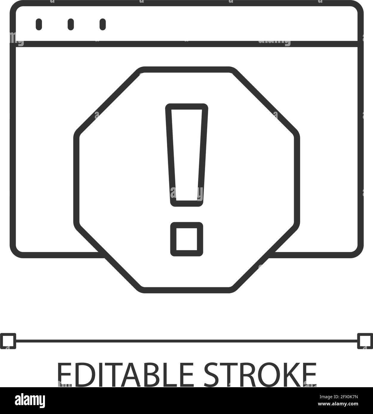Errore computer icona lineare Illustrazione Vettoriale