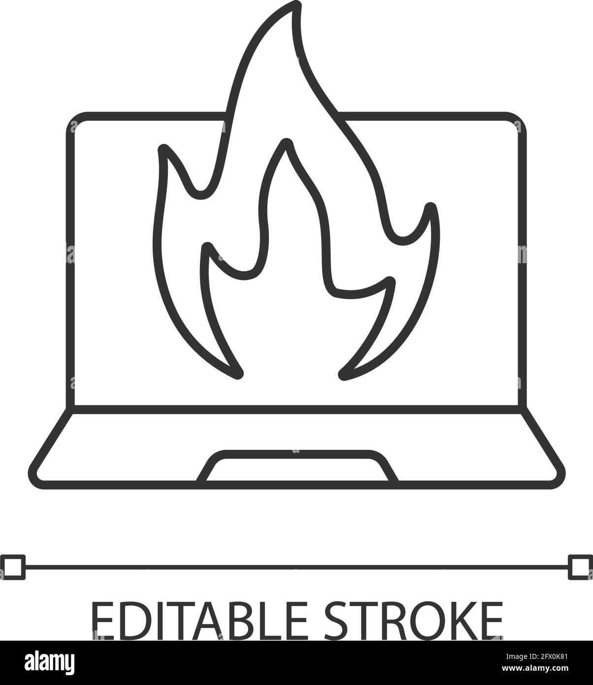 Icona lineare di masterizzazione del computer Illustrazione Vettoriale