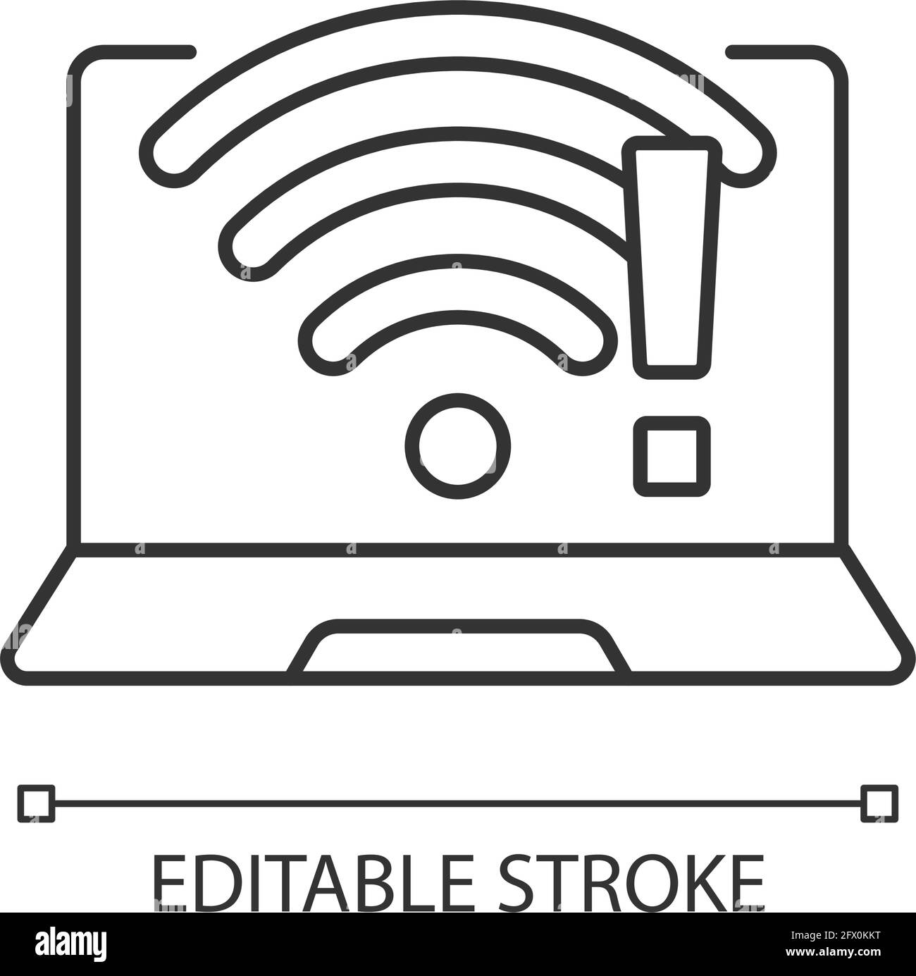 Wi fi non funziona icona lineare Illustrazione Vettoriale