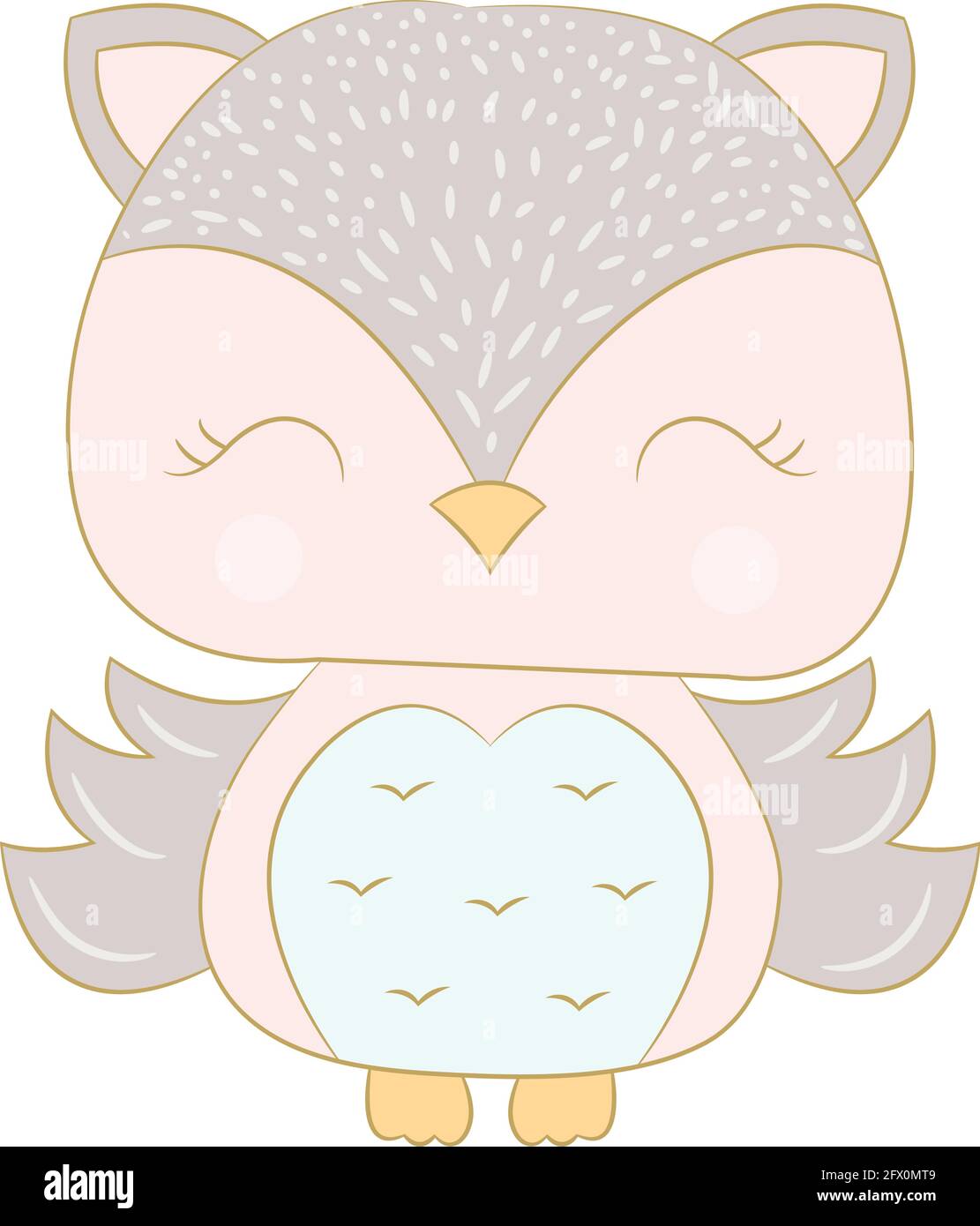 Gufo carino. Illustrazione per bambini con un gufo. Illustrazione vettoriale Illustrazione Vettoriale