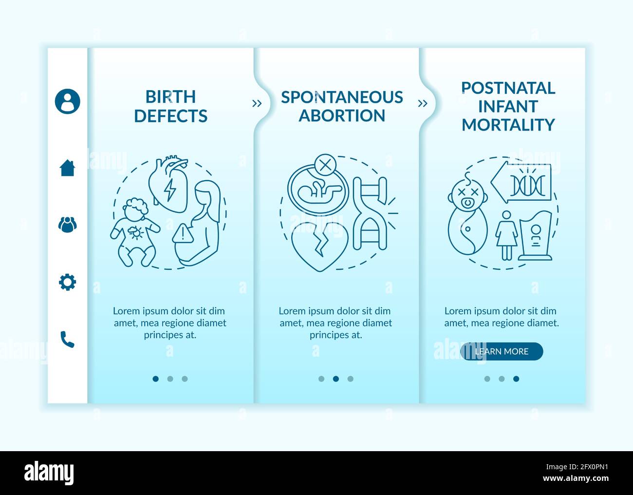 I difetti genetici risultano come modello vettoriale di onboarding Illustrazione Vettoriale