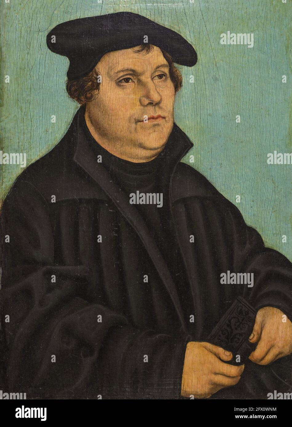 Lucas Cranach il Vecchio, Ritratto di Lutero, 1533, olio su pannelli di quercia, Hermitage, San Pietroburgo, Russia. Foto Stock