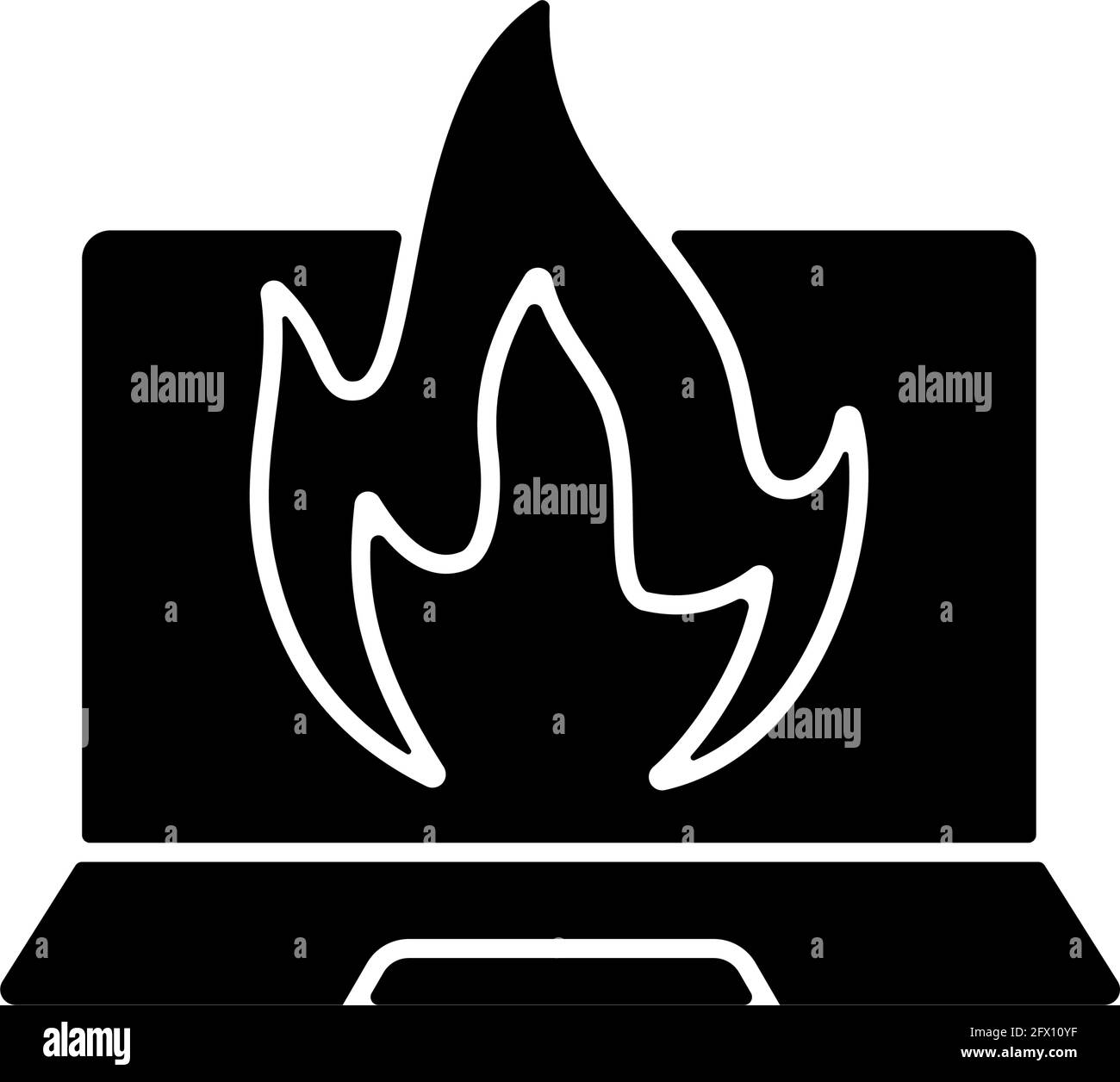 Icona glifo nero di masterizzazione del computer Illustrazione Vettoriale