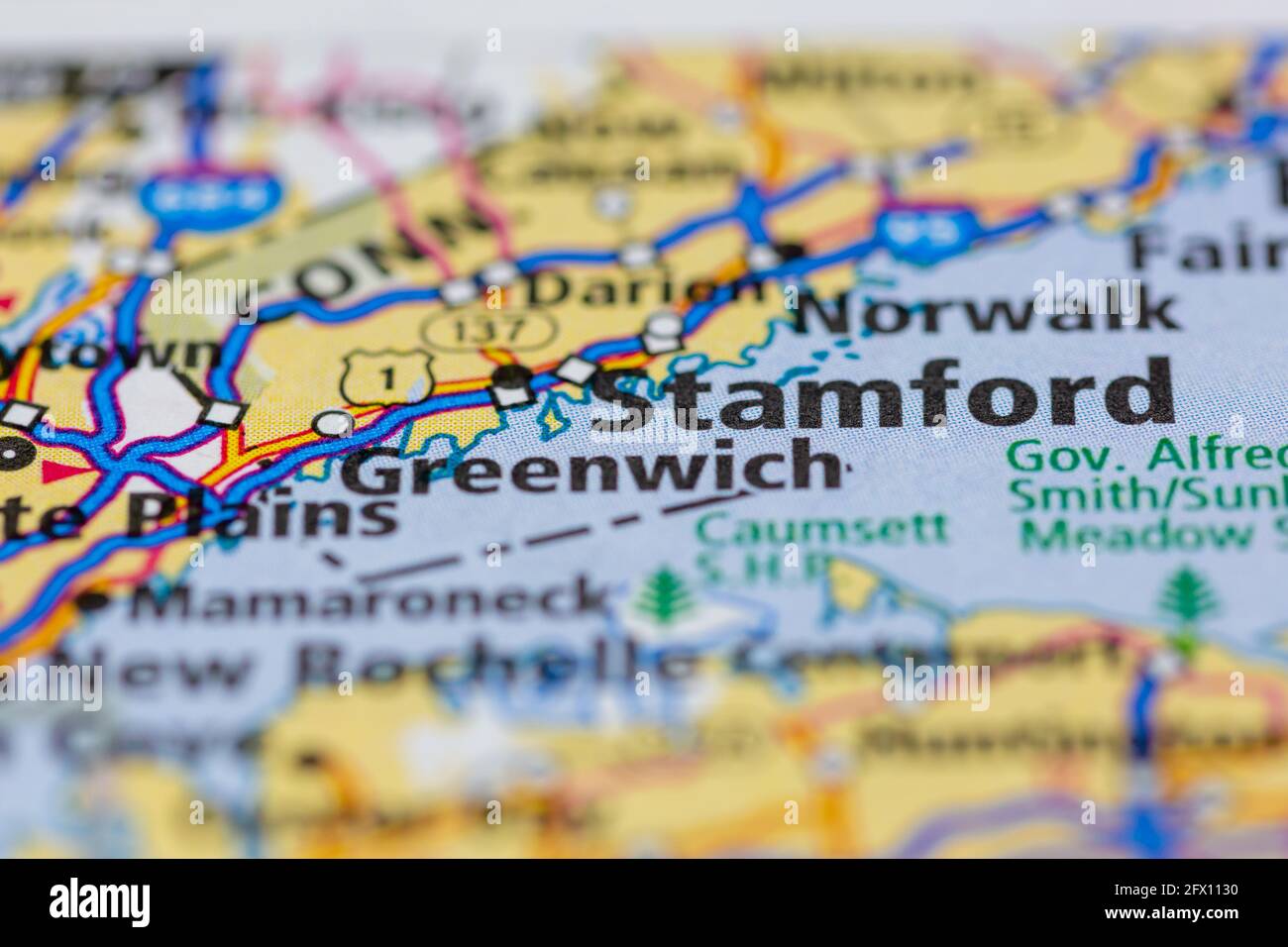 Stamford New York USA è mostrato su una mappa geografica o su una mappa stradale Foto stock Alamy