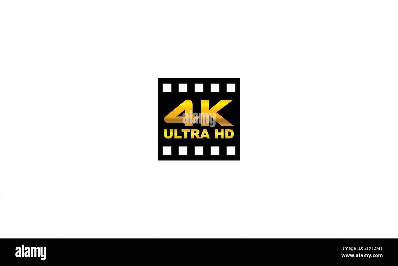 4K Ultra HD segno ad alta definizione simbolo del contrassegno immagine vettoriale icona disegno del logo Illustrazione Vettoriale