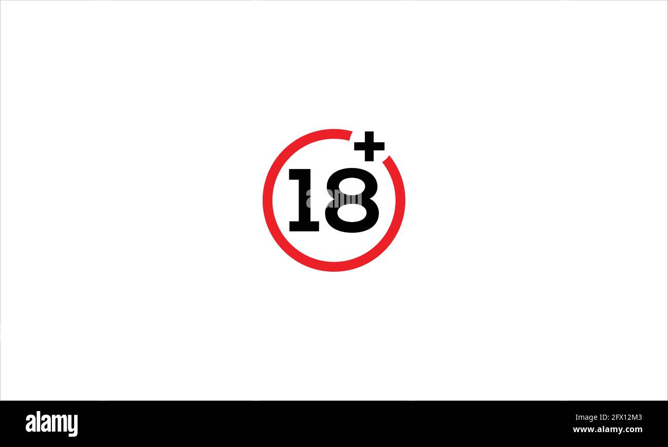 18 più simbolo della pagina dell'icona per il vostro disegno di Web site 18 più il logo dell'icona, più 18 icona del film, il logo del modello di disegno vettoriale dell'icona di limite di età Illustrazione Vettoriale