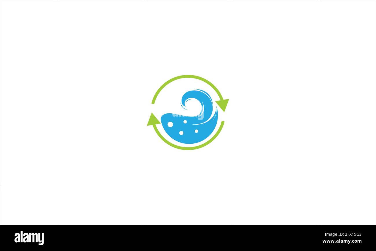 Immagine vettoriale del modello del logo dell'icona del ciclo di lavanderia Illustrazione Vettoriale