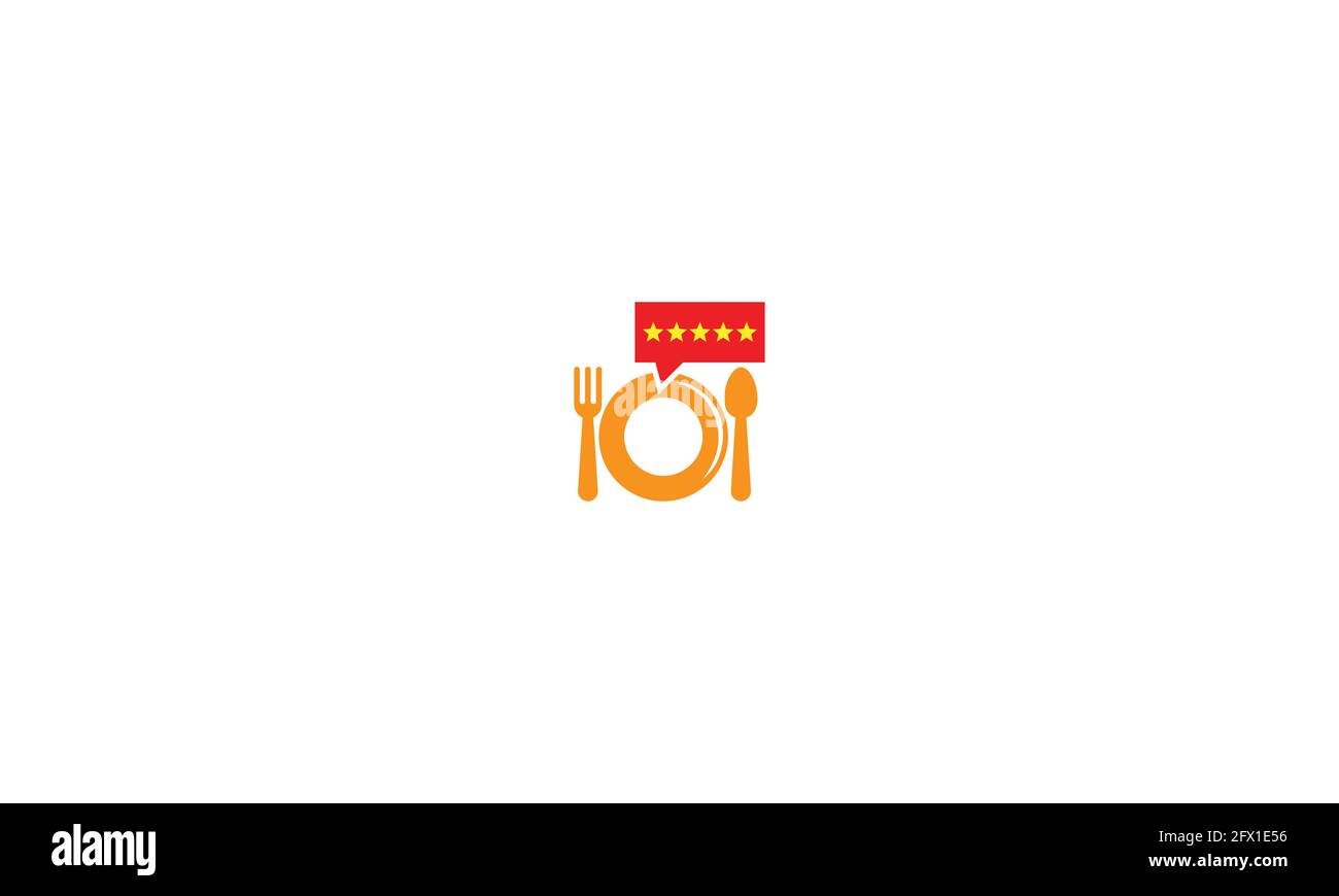 Restaurant Place Eat Review Vector Abstract, classificazione a cinque stelle Elemento modello di disegno icona logo illustrazione Illustrazione Vettoriale