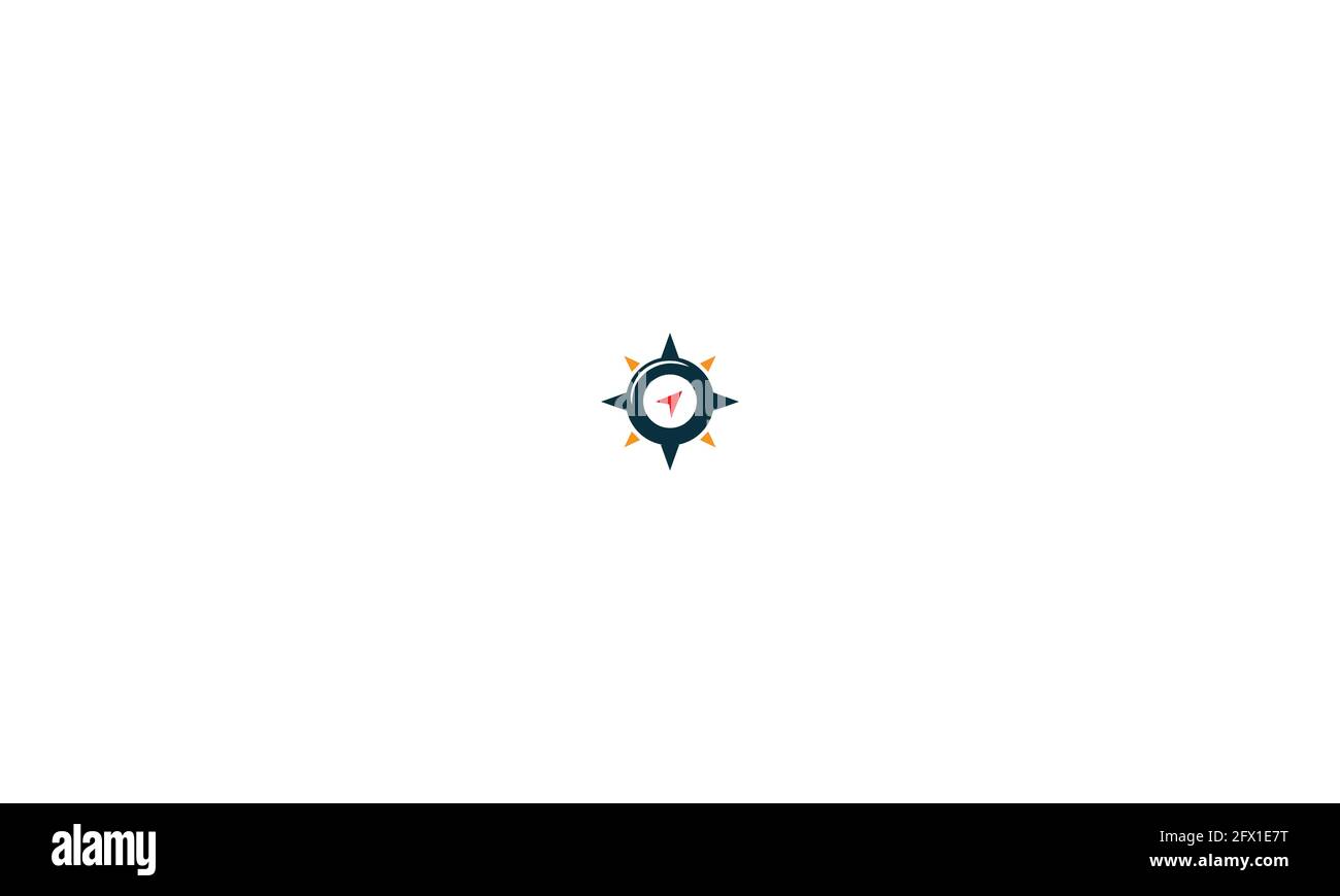 Modello di design del logo Creative Compass Concept o logo di navigazione della bussola vettore icona Illustrazione Vettoriale