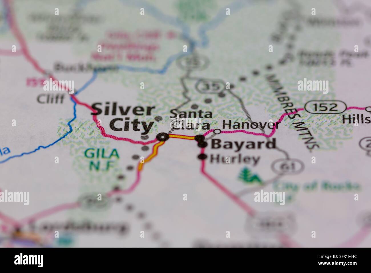 Santa Clara New Mexico USA mostrato su una mappa geografica o su una strada ma Foto Stock