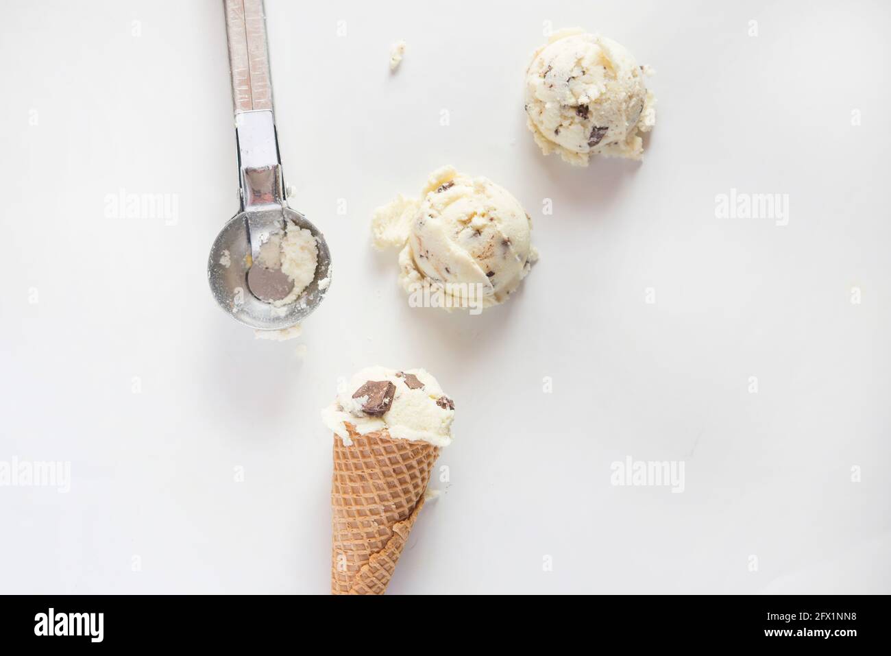 Gelato alla vaniglia e cioccolato Foto Stock