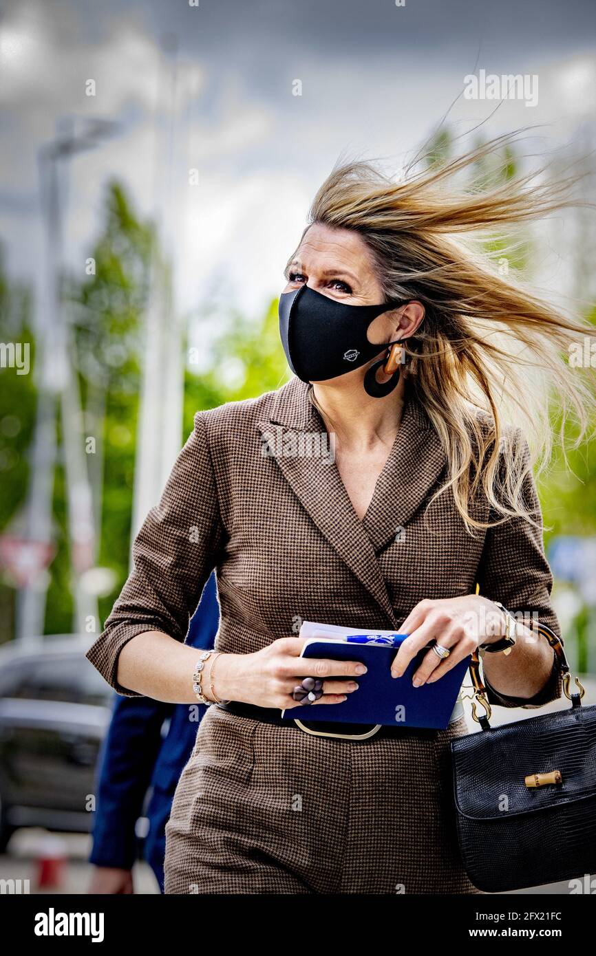 Rotterdam, Paesi Bassi il 25 maggio 2021. La Regina Maxima durante una visita all'Università di Scienze applicate di Rotterdam. Rotterdam, Paesi Bassi il 25 maggio 2021. Foto di Robin Utrecht/ABACAPRESS.COM Foto Stock